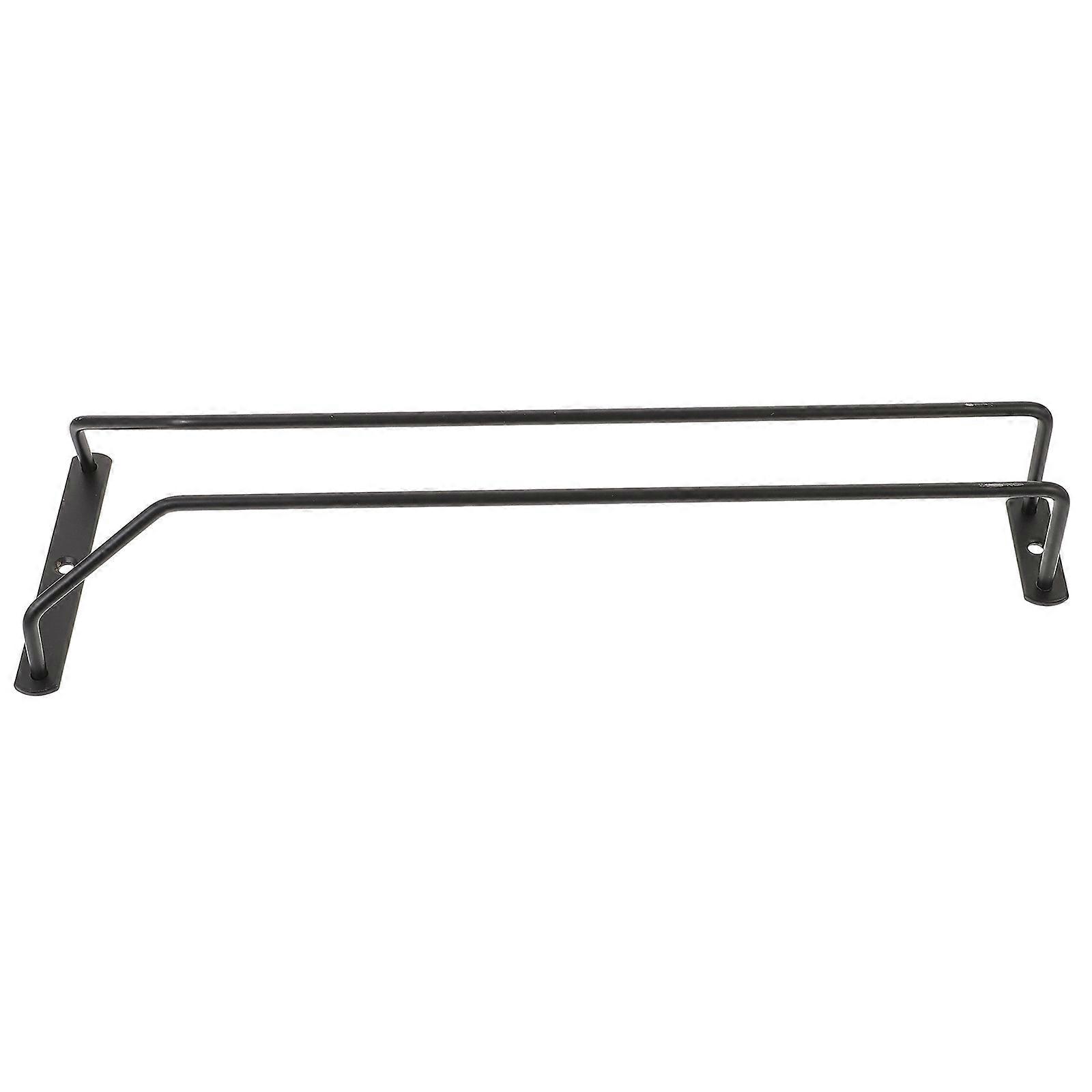 Black Stainless Steel Wine Glass Rack Under Cabinet for Kitchen Storage and Display