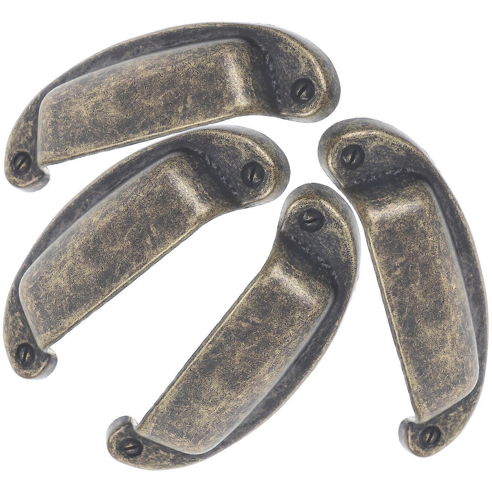 Copper Furniture Hardware Handle Pull For Cabinets Vintage Rectangular Dark Brown Durable Craftsmanship 4Pcs