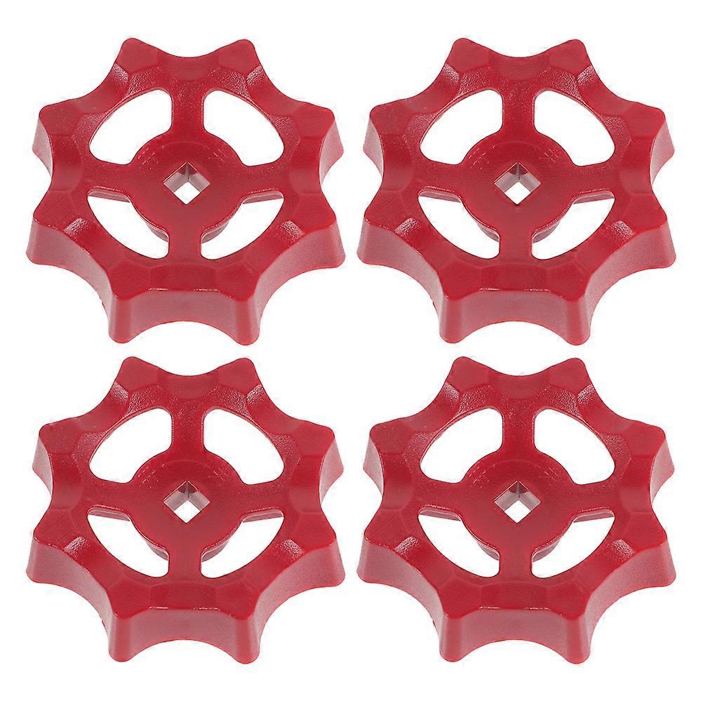 Red ABS Shut-off Valve Handles for Faucet Durable and Universal Fit with Easy Installation 4 Pieces