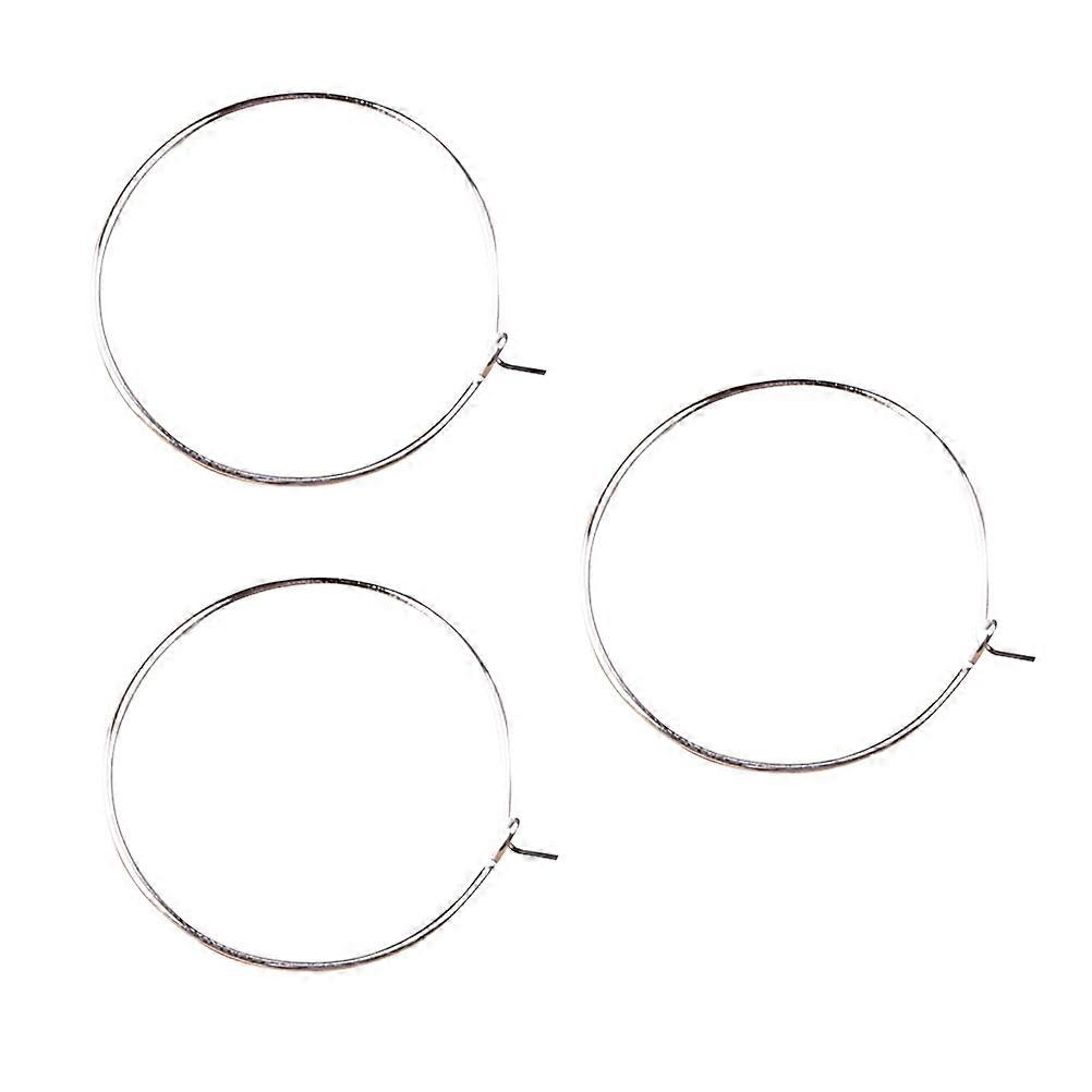 Silver Plated Wine Charm Rings for DIY Earrings and Wine Glass Use Lightweight Portable 30x25mm Metal