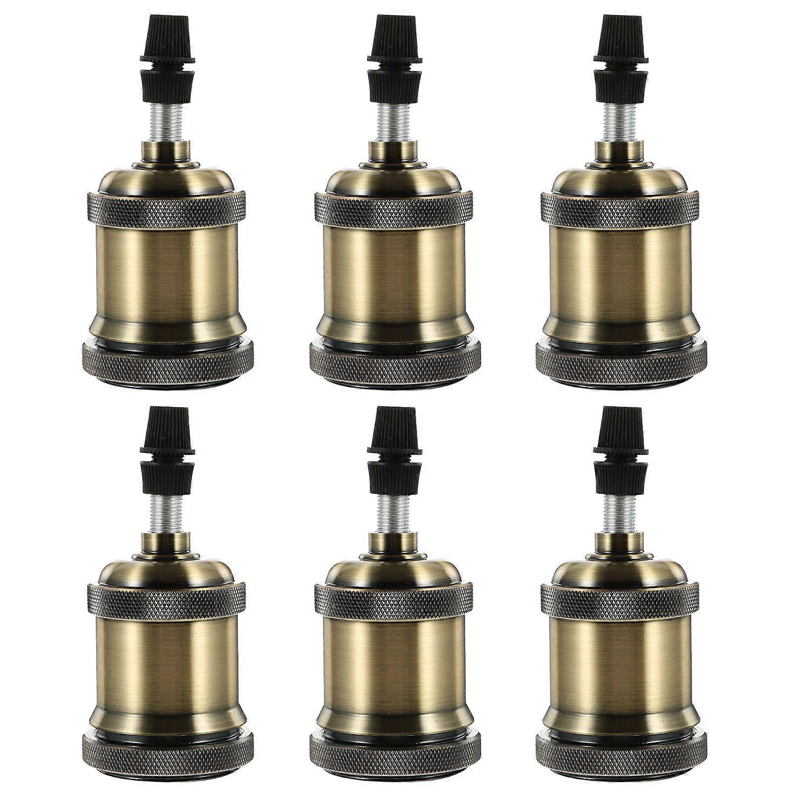 FRCOLOR 6Pcs E27 E26 Light Sockets Aluminum Retro Style Lamp Holders