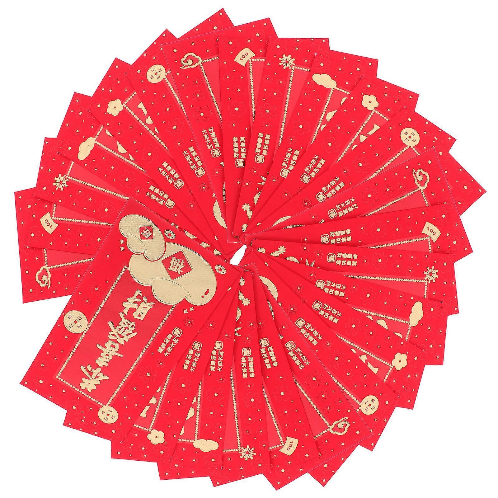 Khaki Red Envelopes for New Year Celebrations Traditional Design Paper 10 Bags