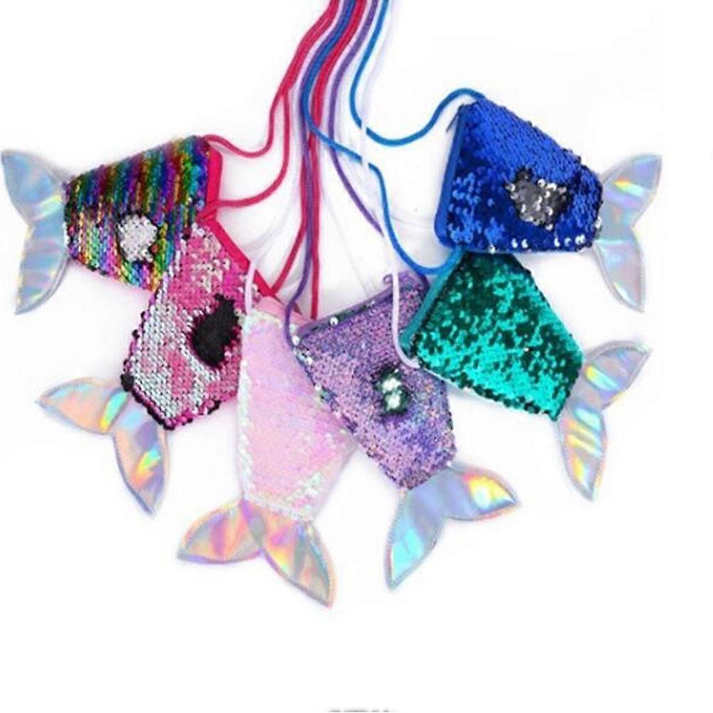 Charming Mermaid Tail Sequin Pouch For Kids Great For Holding Coins And Small Accessories Suitable For Various Occasions 1Pcs