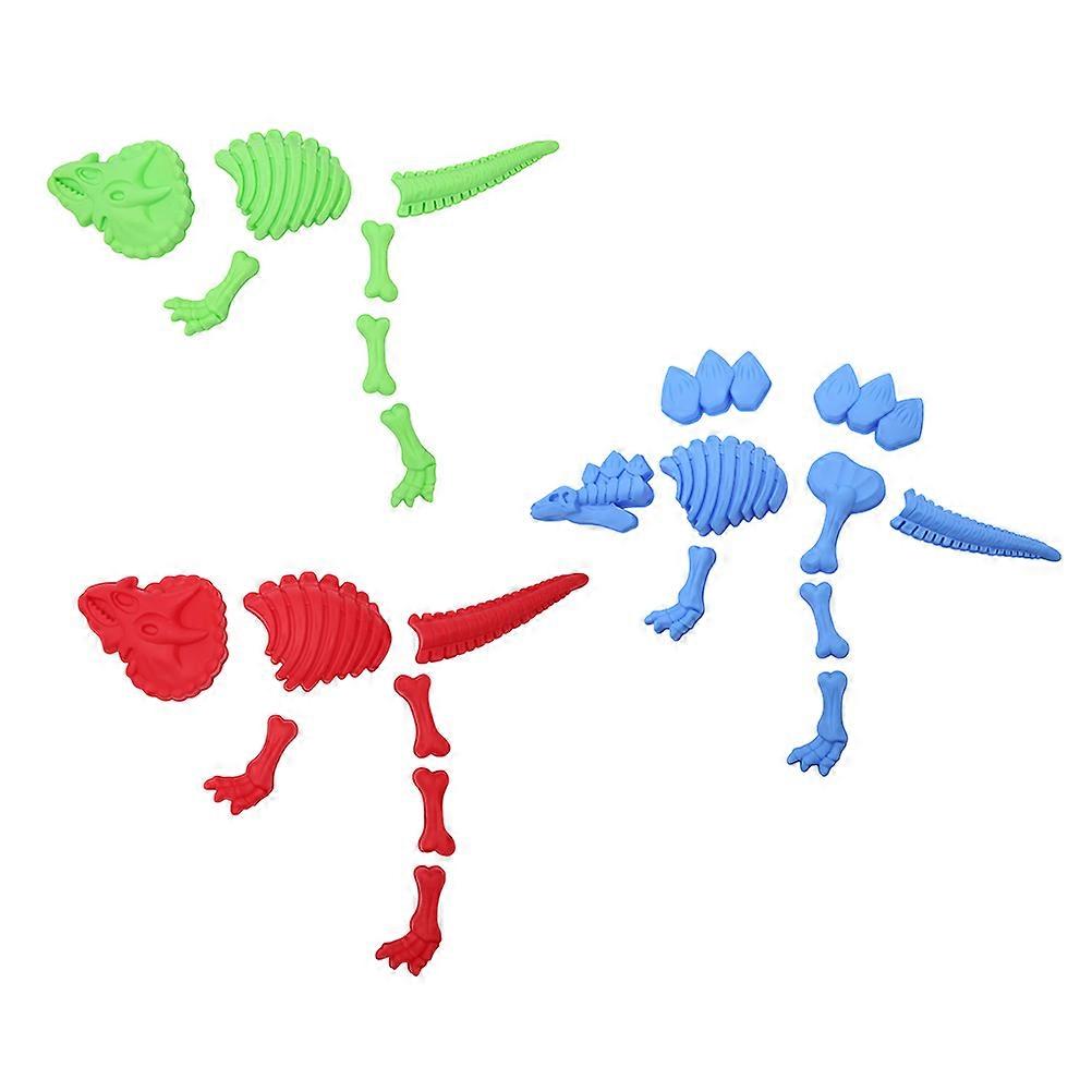 Sand Molds Dinosaur Fossil Shape Outdoor Activities Imagination Stimulation 3Pcs