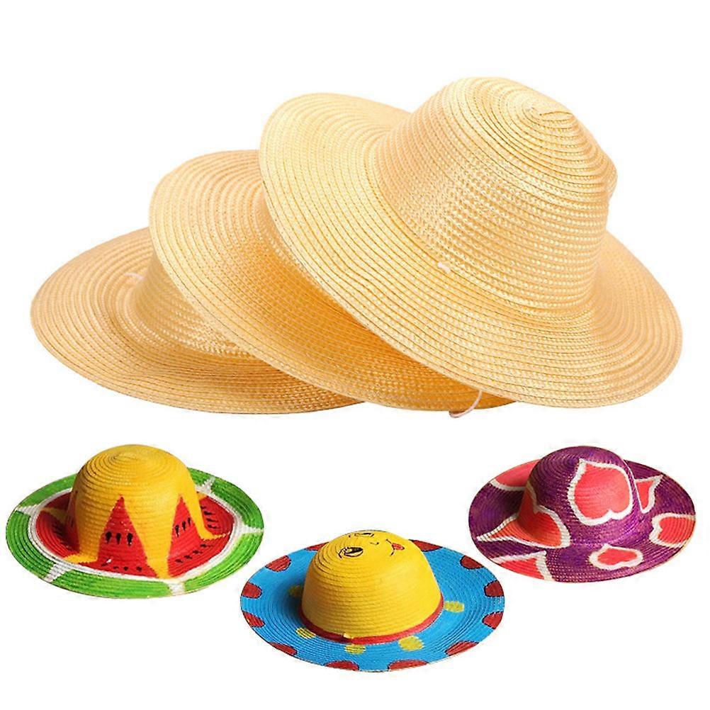 Artistic Straw Hats for Children, Perfect for Summer Fun and Nursery Projects