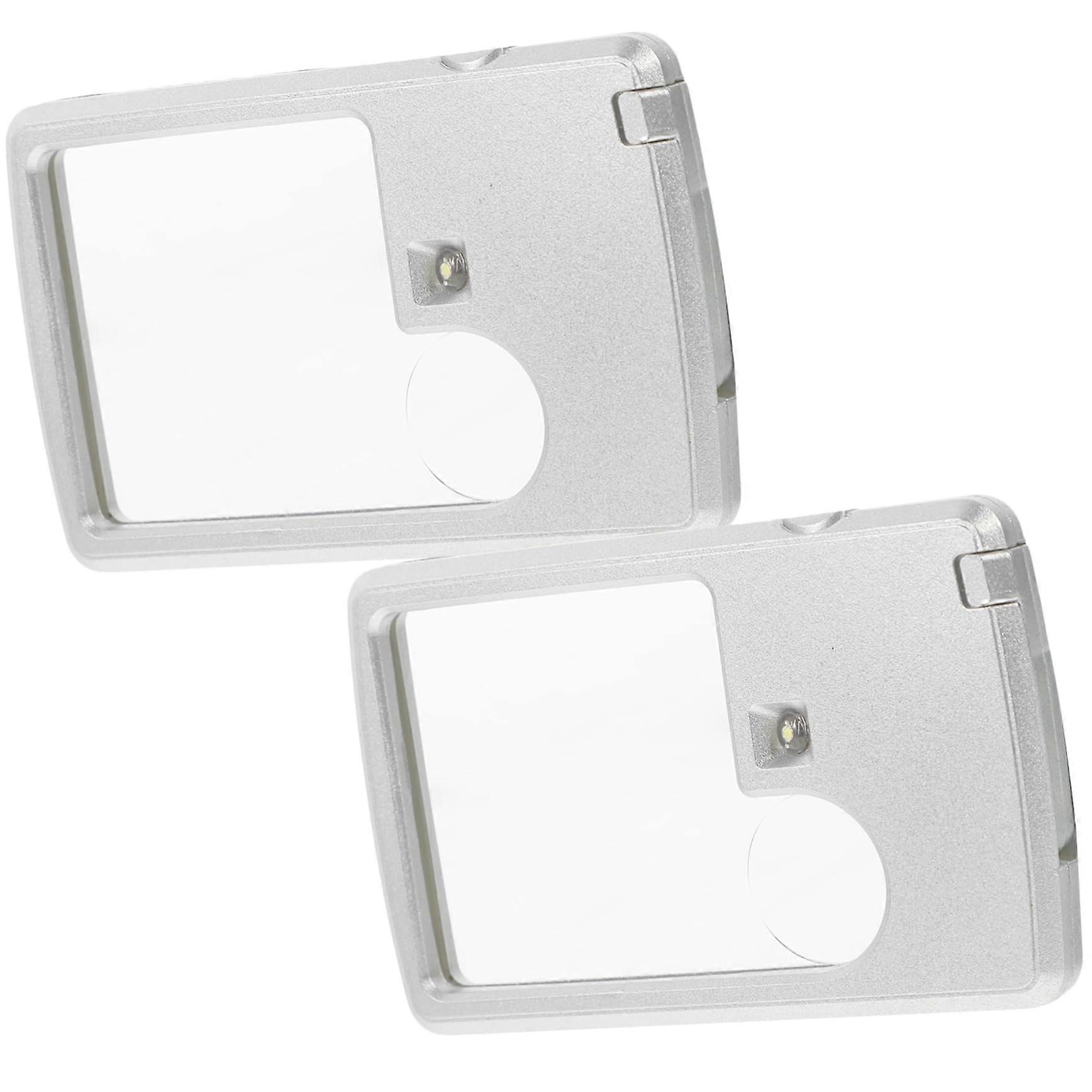 Portable Magnifying Glass Optical Lens Pack of 2 Ultra Thin Reading Magnifier Tools for Seniors Books and Bible Reading