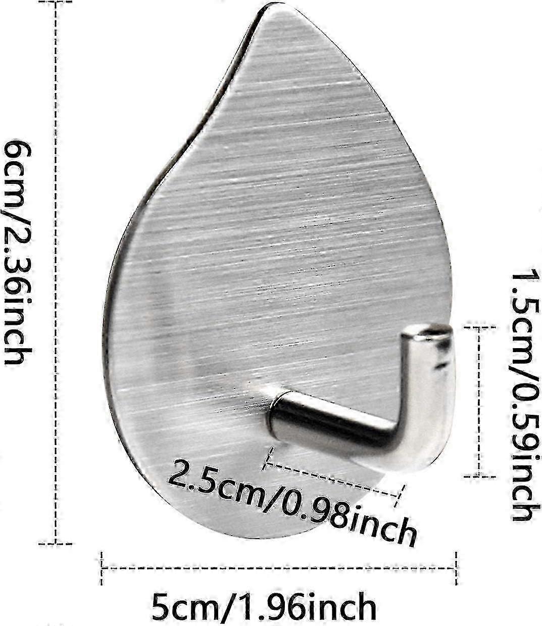 4-Pack Stainless Steel Sticky Hooks - Rustproof No-Drill