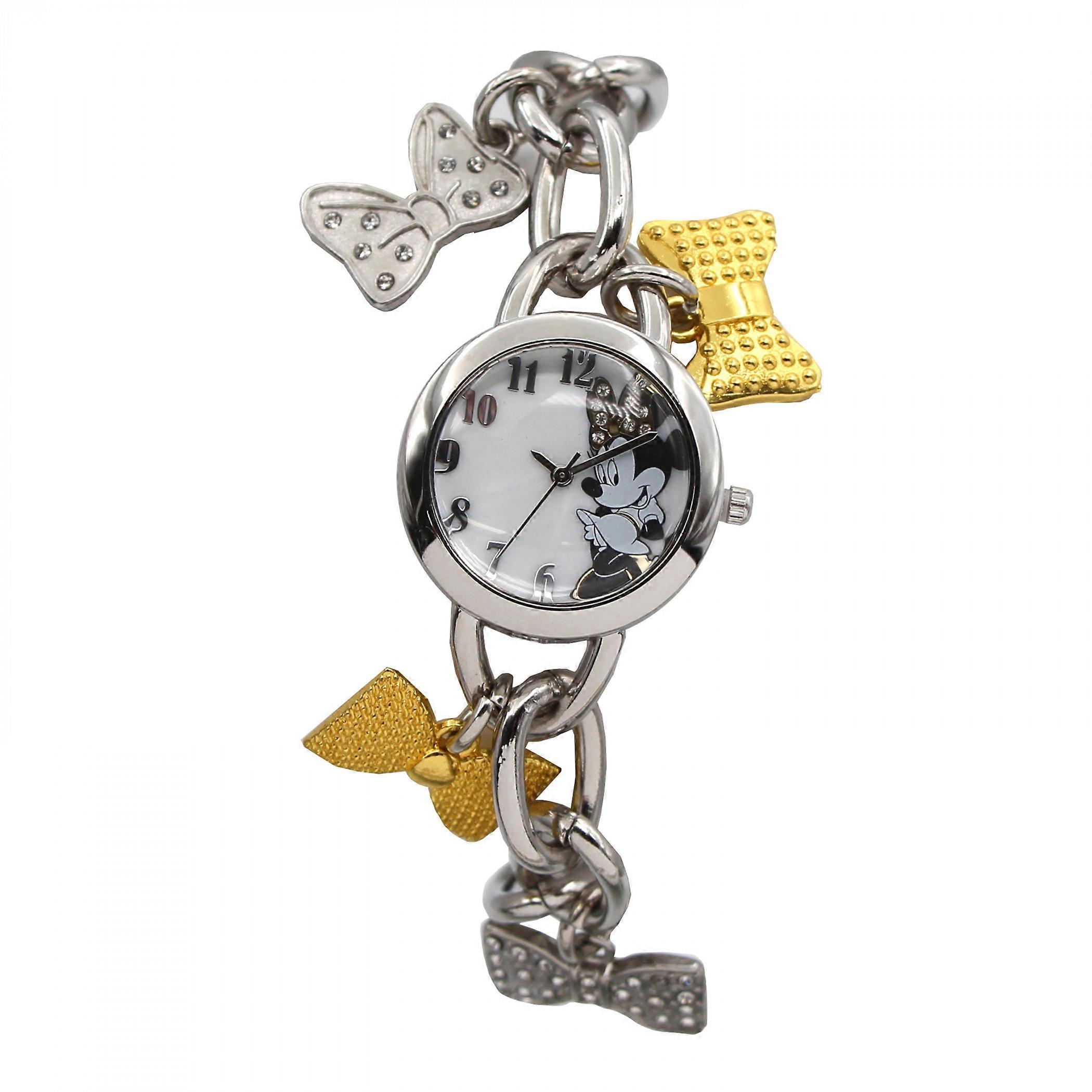 Minnie Mouse Analog Chain Watch with Iconic Charms