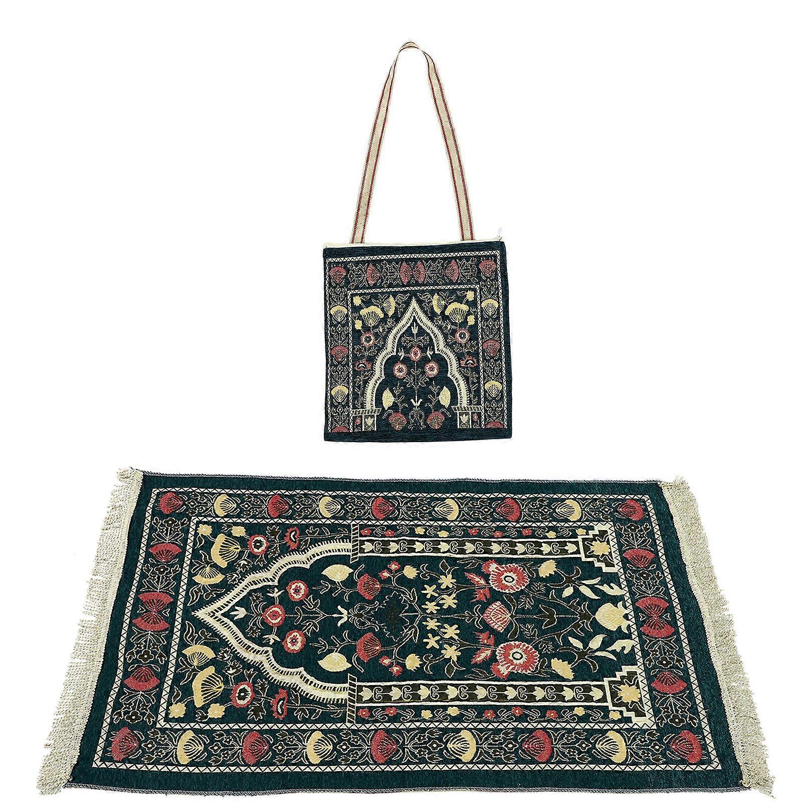 Prayer Mat For Women Prayer Rug Rectangular Chic Design Green Polyester 1 Set