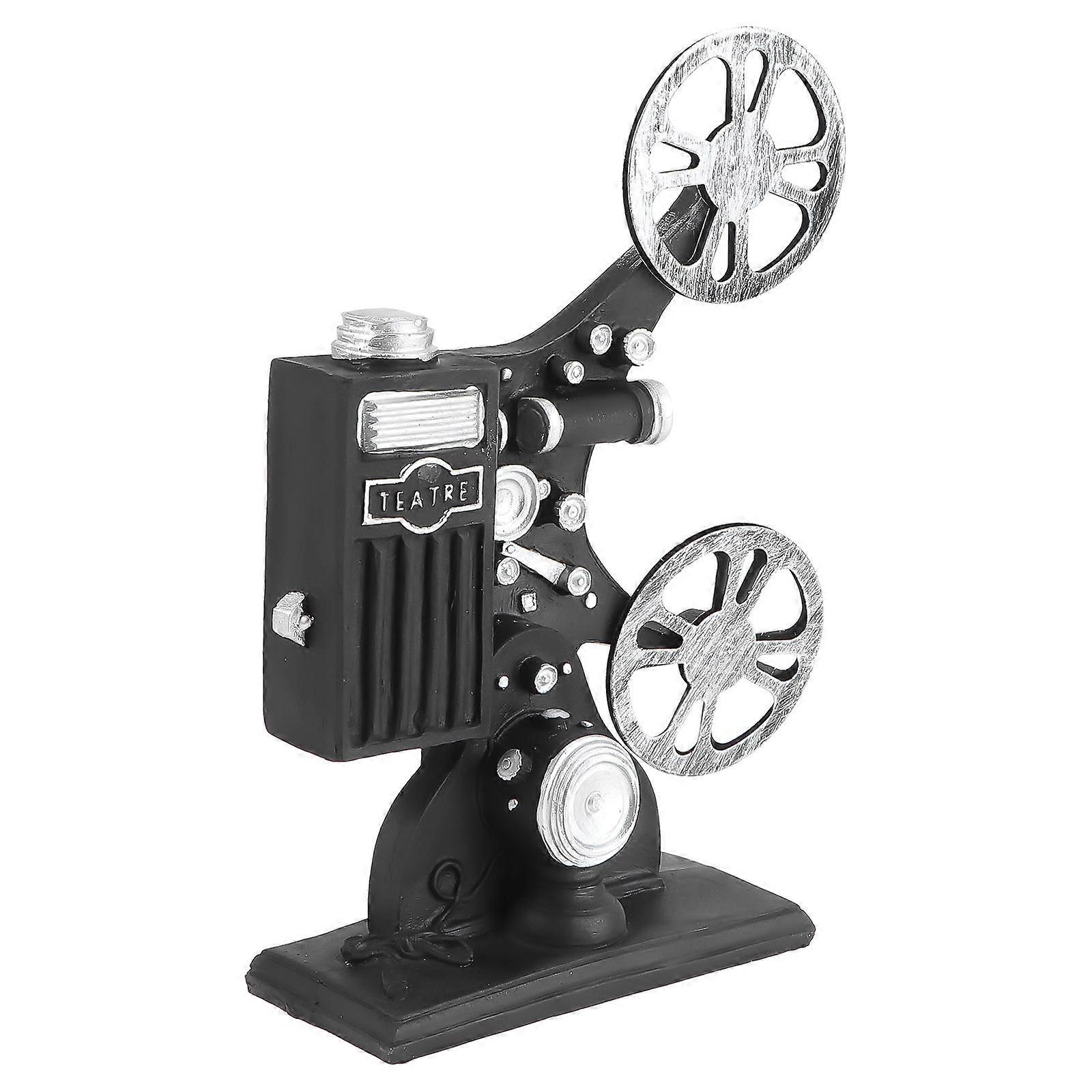 Retro Style Projector Figurine Decorative Ornaments For Home And Store Display Black Finish 1Set