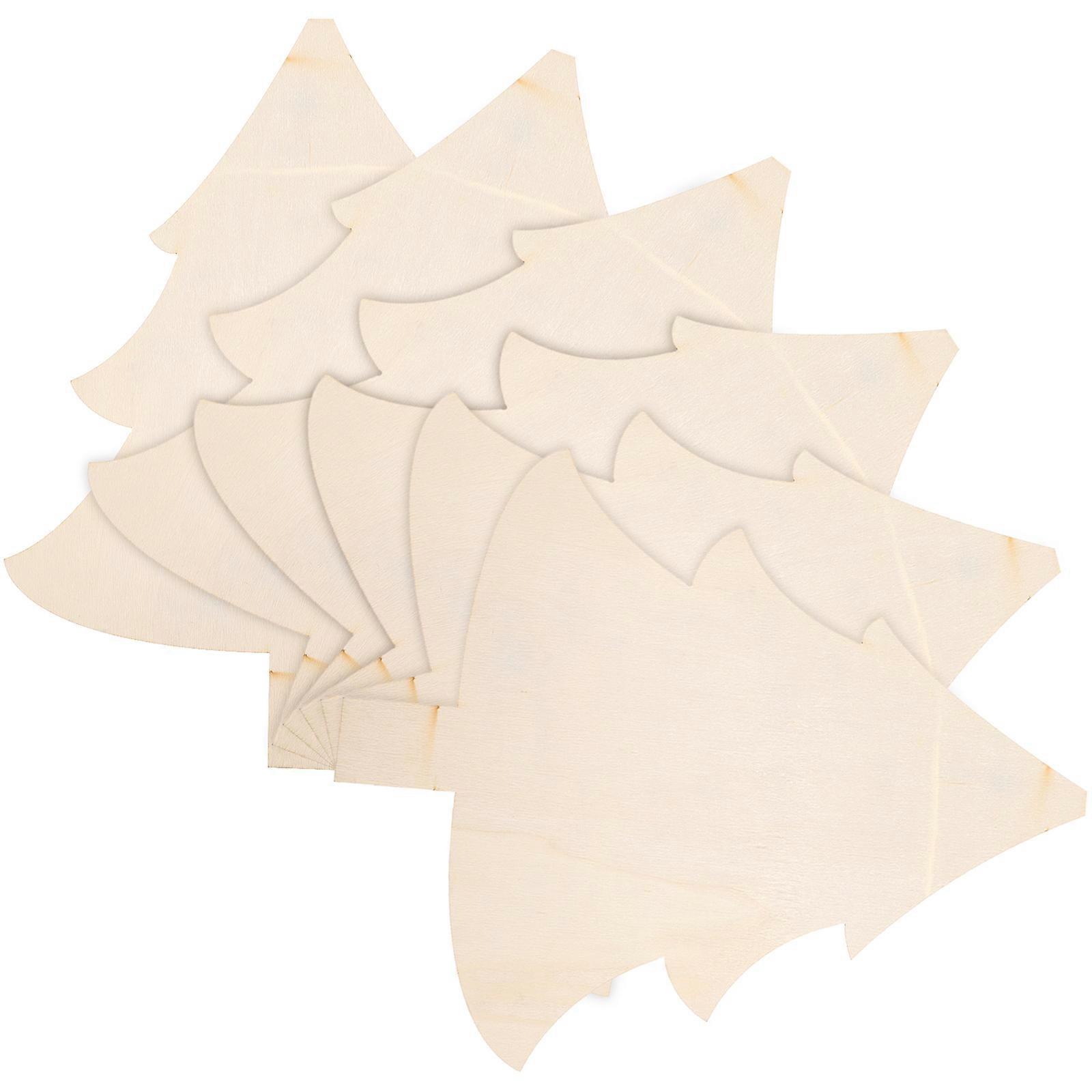 Beige Wooden Chopping Board 6Pack Christmas Tree Shape Serving Tray For Home Use And Decorations Suitable For All Festivities