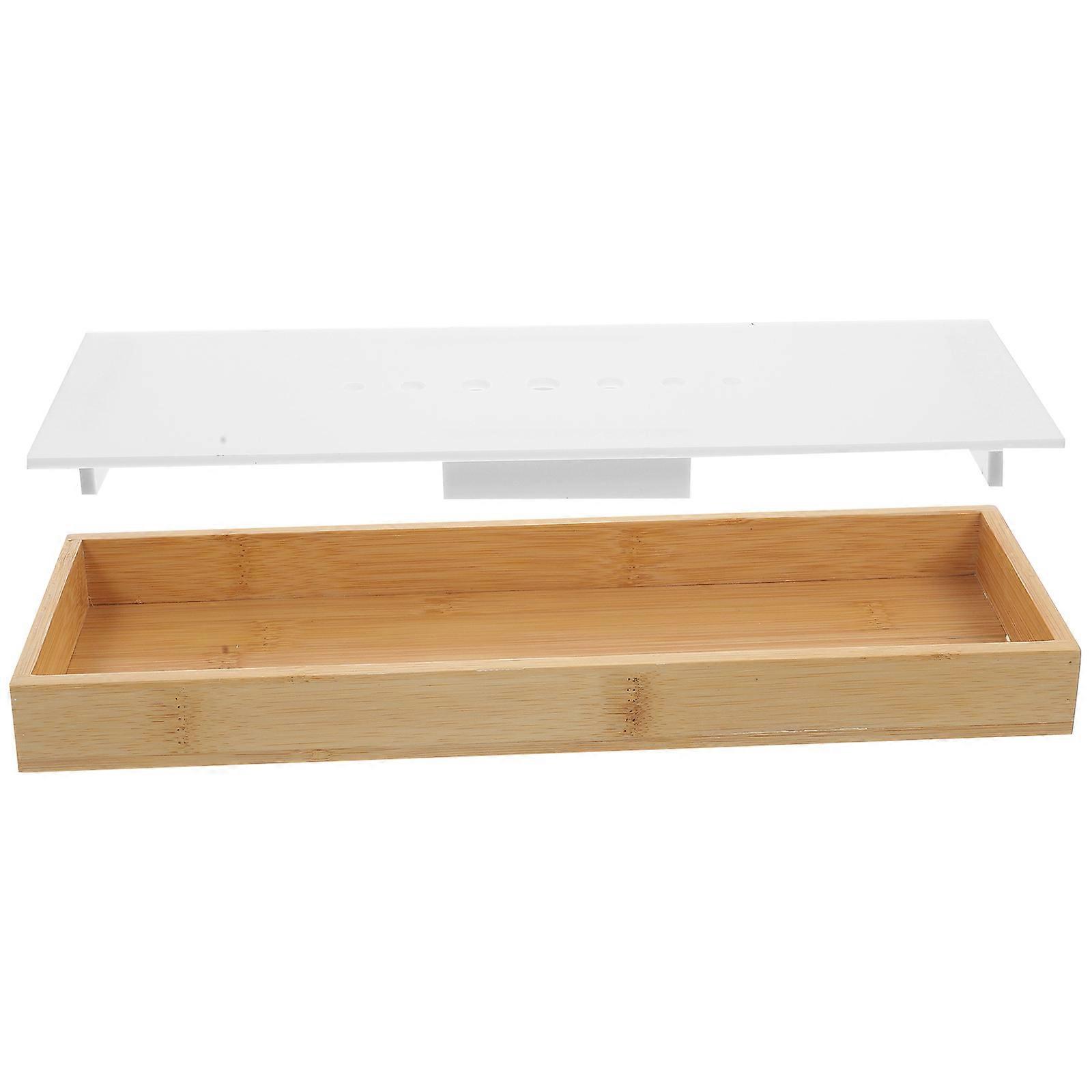 Tea Serving Tray Suitable For Elegant Entertaining Made Of Bamboo And Waterproof Material 1Pcs