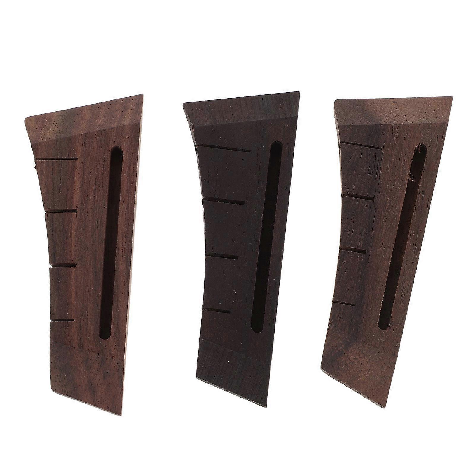 Curved Rosewood Ukulele Bridge Kit (3pcs) – Enhances Tone, String Stability & Resonance – Easy Installation for Stage & Daily Use