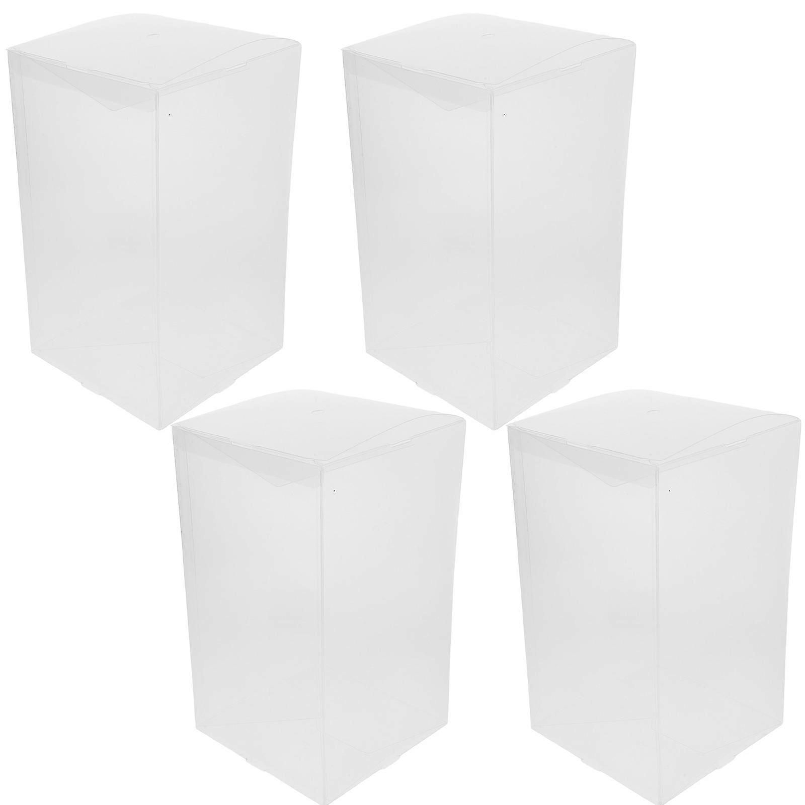 Clear Display Cases for Plush Dolls & Collectibles Transparent Storage Boxes for Organizing Memorabilia, Showers & Special Occasions (4 Pack)