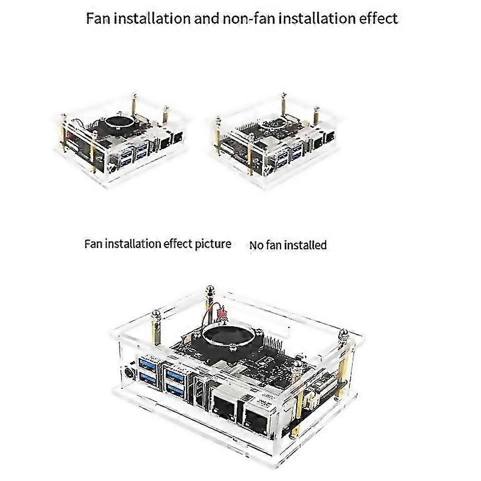 For acrylic case for visionfive 2 development board development board box parent case with cooling
