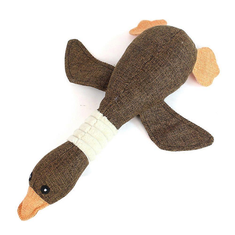Squeaky Dog Toys for Small Dogs and Cats, Chew Toy with Goose Sound for Bite Training, Durable Coffee Color