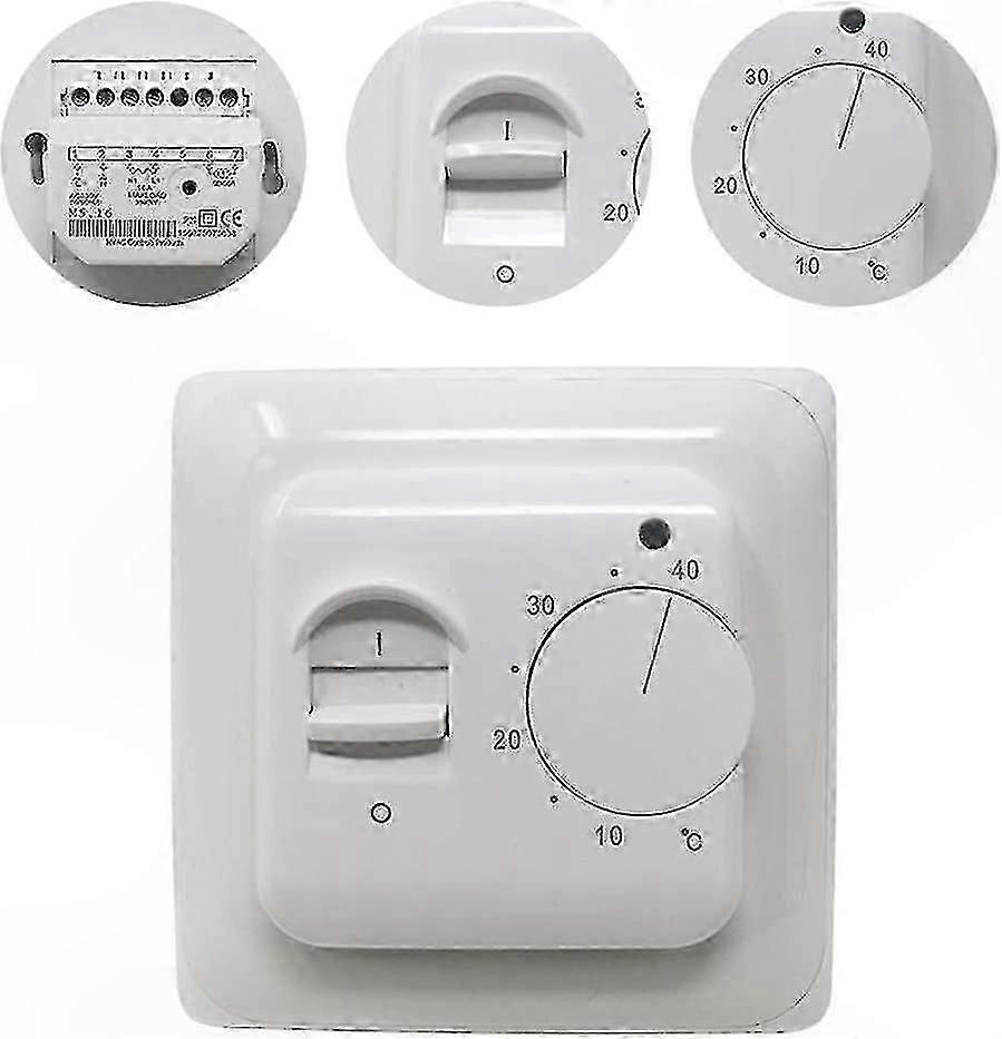 Mechanical Thermostat with Floor Sensor Probe for Underfloor Heating, 220V 16A Manual Room Controller
