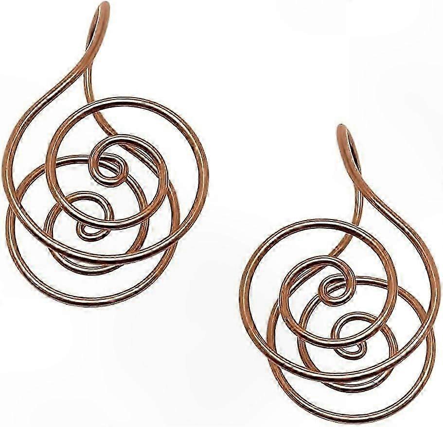 Handcrafted Copper Meditation Rings for Energy Healing & Crystal Practices, Set of 2 Reiki Spiral Cuffs