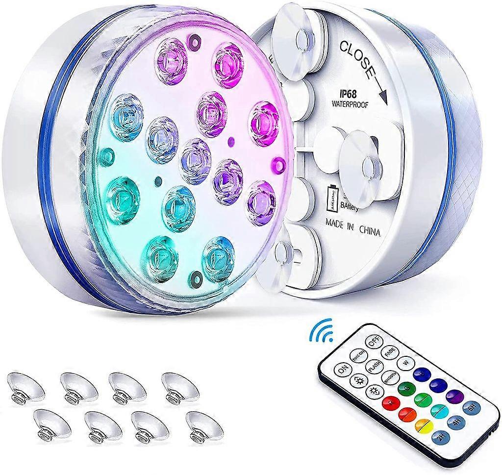 LED Submersible Pool Lights, Waterproof Remote Control Underwater Tub Lights for Decor_1