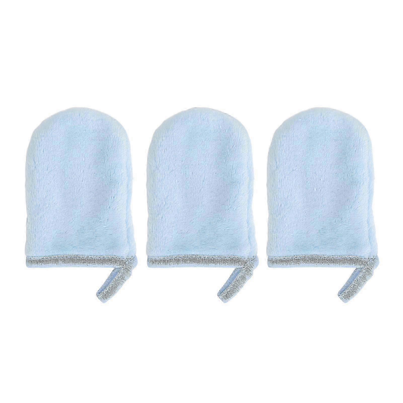 3 gants réutilisables en microfibre douce pour le démaquillage et le nettoyant pour le corps du visage