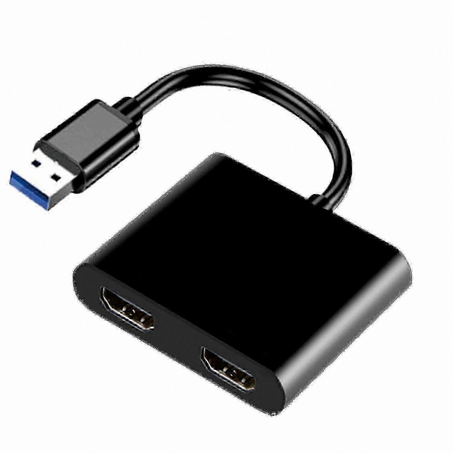 Dual HDMI USB 3.0 Adapter, 4K Resolution, Compatible with Windows, Mac, Linux, Plug-and-Play Functionality