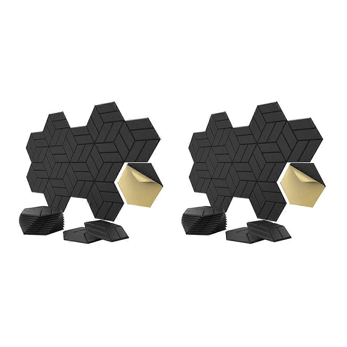 12 Pack Self-Adhesive Acoustic Panels,Hexagon Sound Proof Foam Panels Sound Proofing Padding for Wal