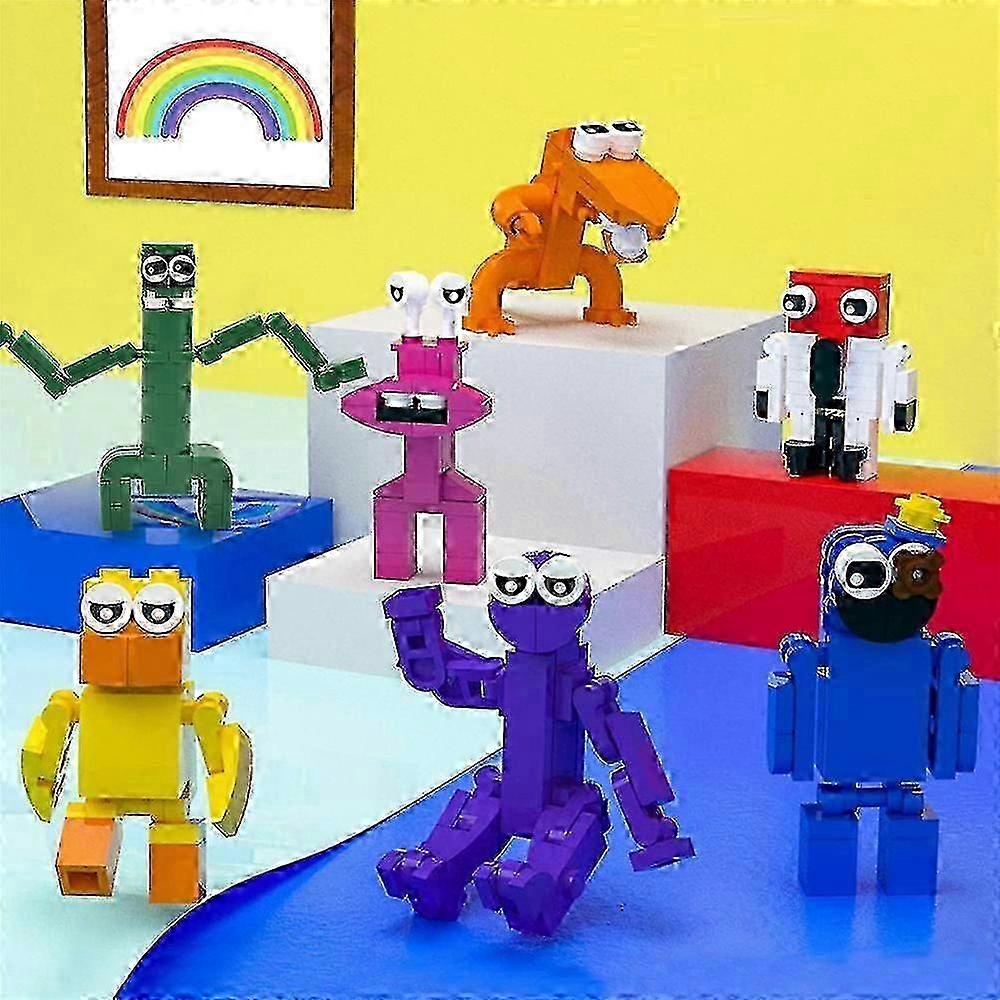 7pcs/set roblox rainbow friends mini figure assembly mini building ...