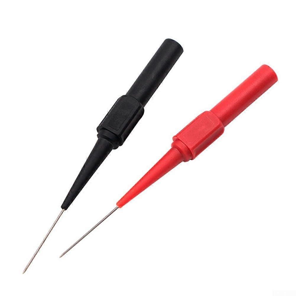 30V Back Piercing Needle Tip Probes Compatible With Banana And Post Ties For Multimeter Use 2 Pack Test Probes