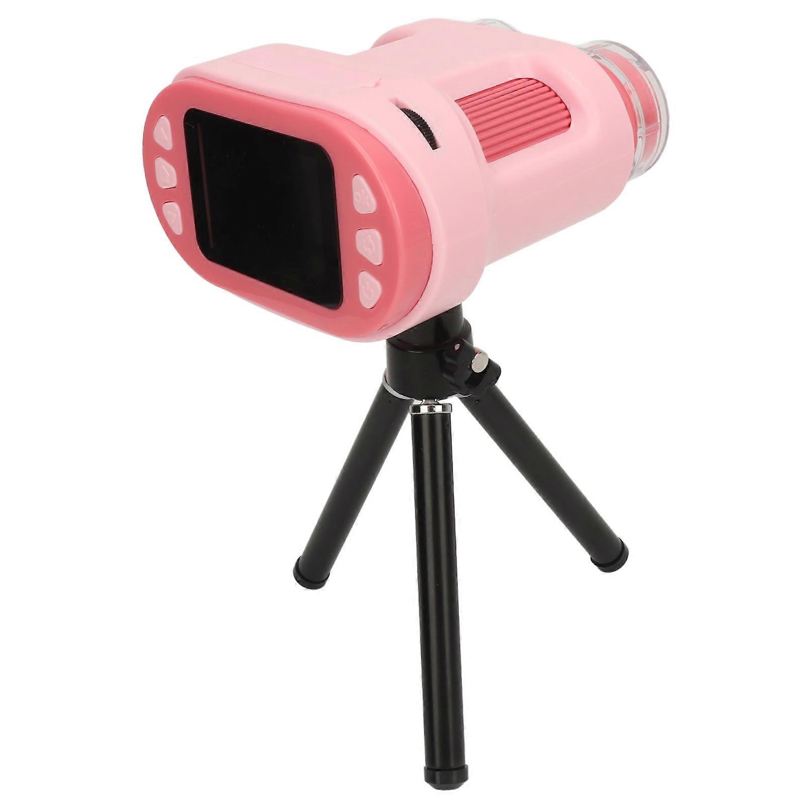 Handheld Mini Microscope 1000X 2.0" Screen 1080P Pink Toy Camera