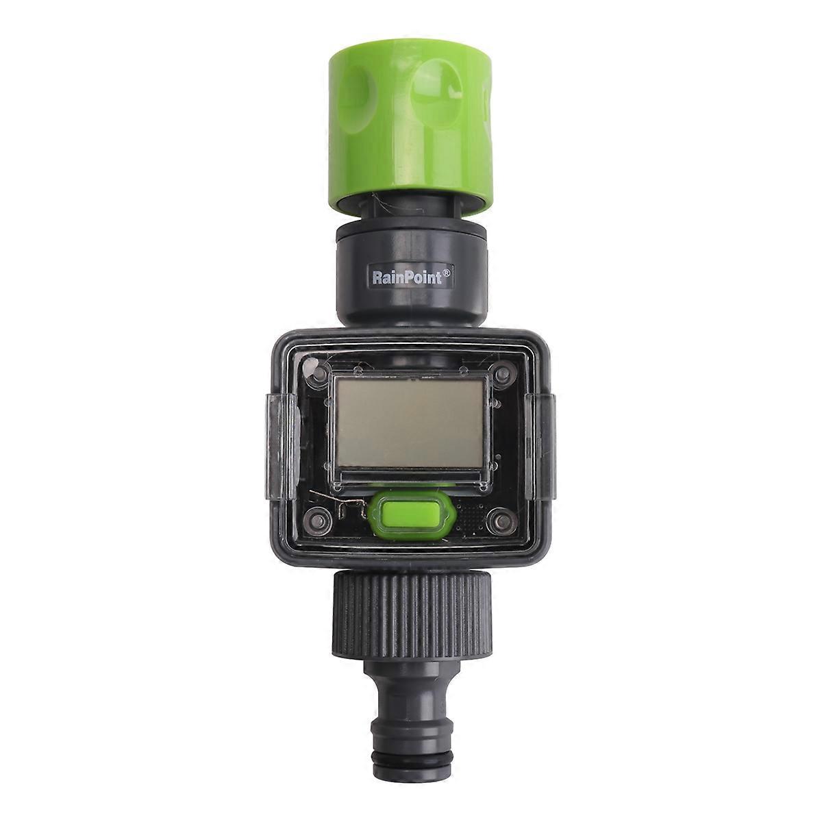 Digital Water Flow Meter LCD Outdoor Garden Hose Water Consumption Flow Rate Measure 3/4inch Thread Tap Connectors