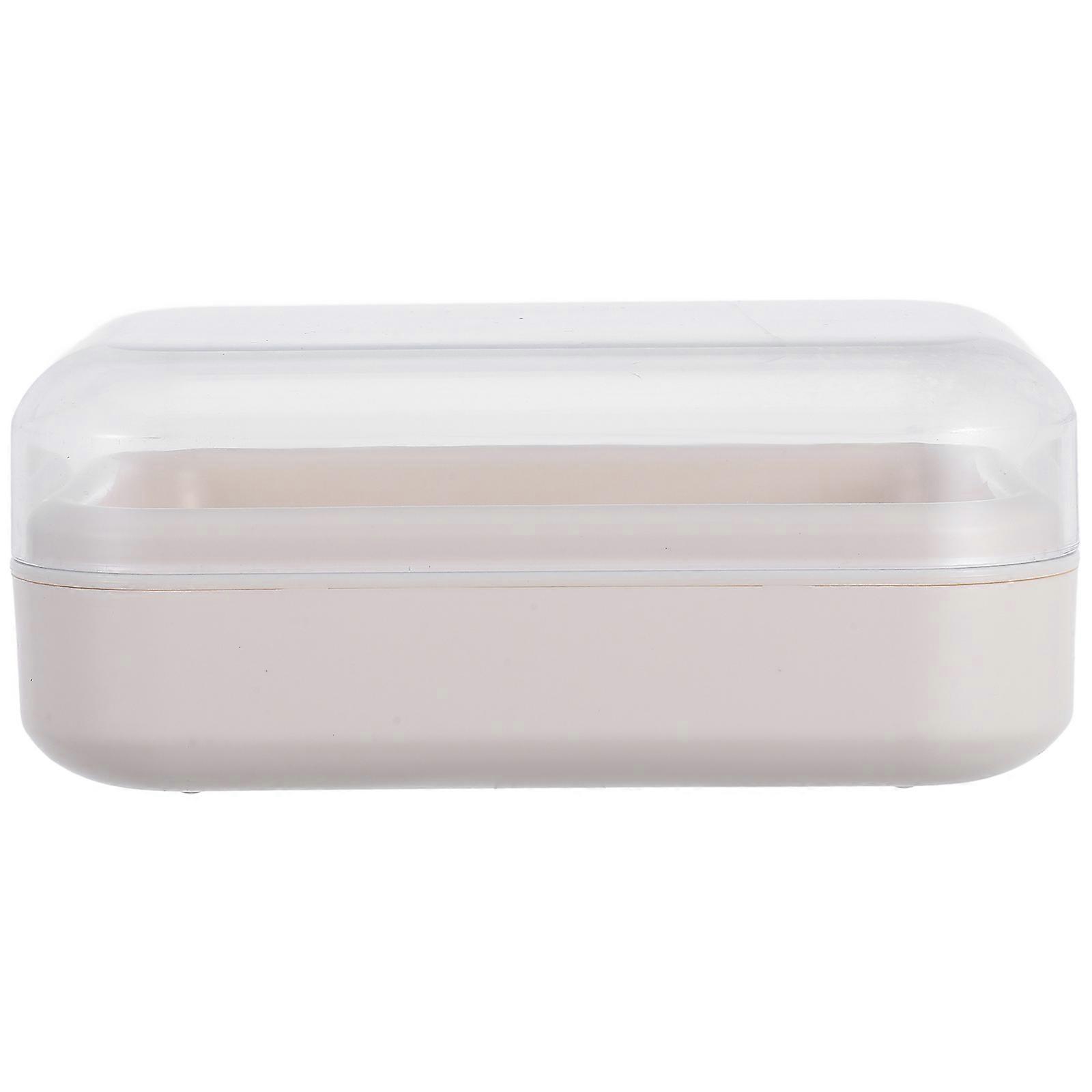 Soap Holder Plastic Soap Dish for Bathroom with Clear Lid