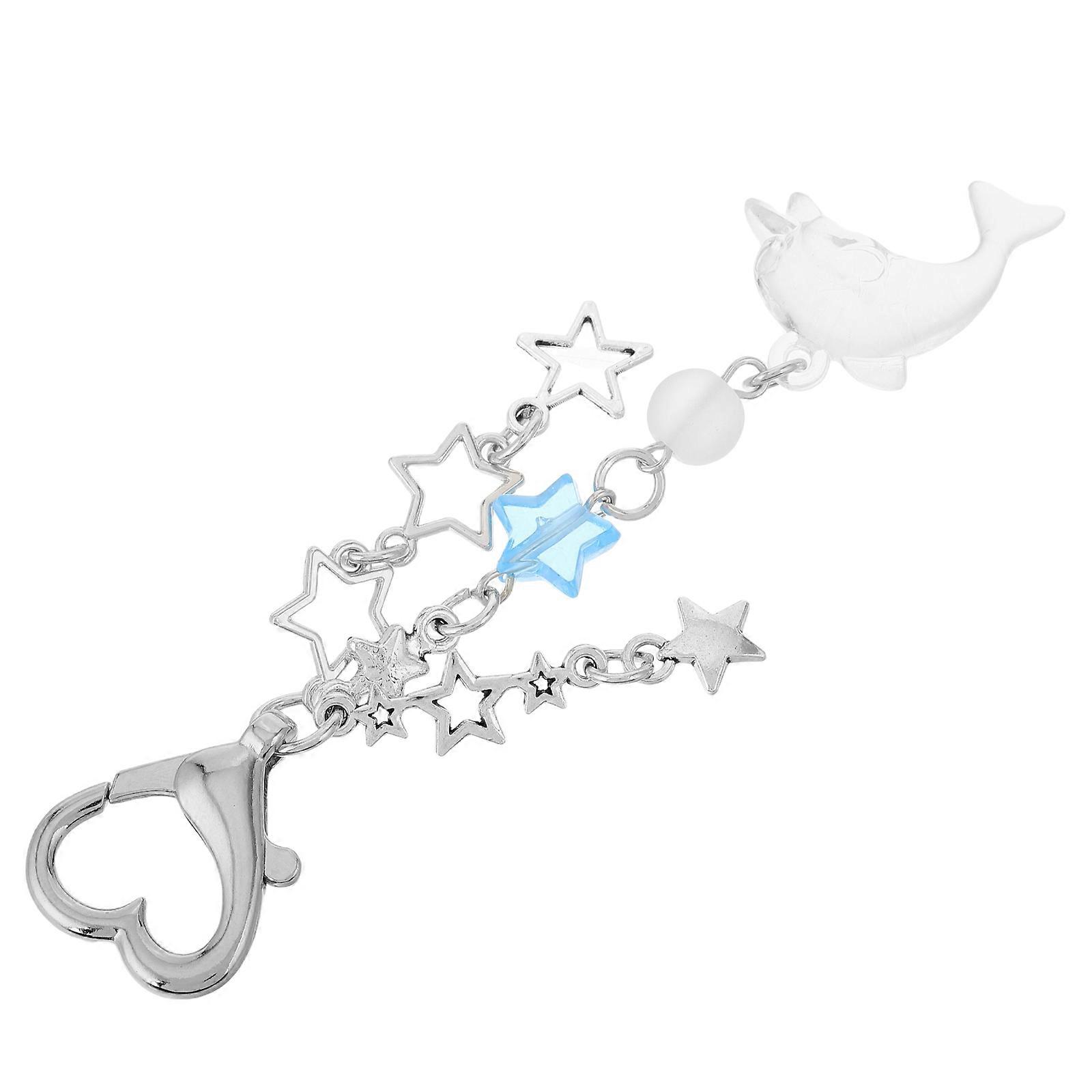 Cute Dolphins Keychain Made of Sturdy Alloy and Acrylic Multi Color for Bag Car Decor 2 Inch