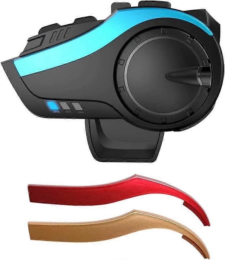 Motorcycle Helmet Bluetooth Intercom Kit with DSP/CVC Noise Cancellation, 2000m 6-Person Set - blue&black