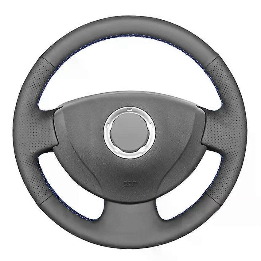 Black PU Faux Leather Car Steering Wheel Cover Suitable for Renault Logan 1 Sandero Symbol Clio Twingo Lada Largus Nissan Almera G15