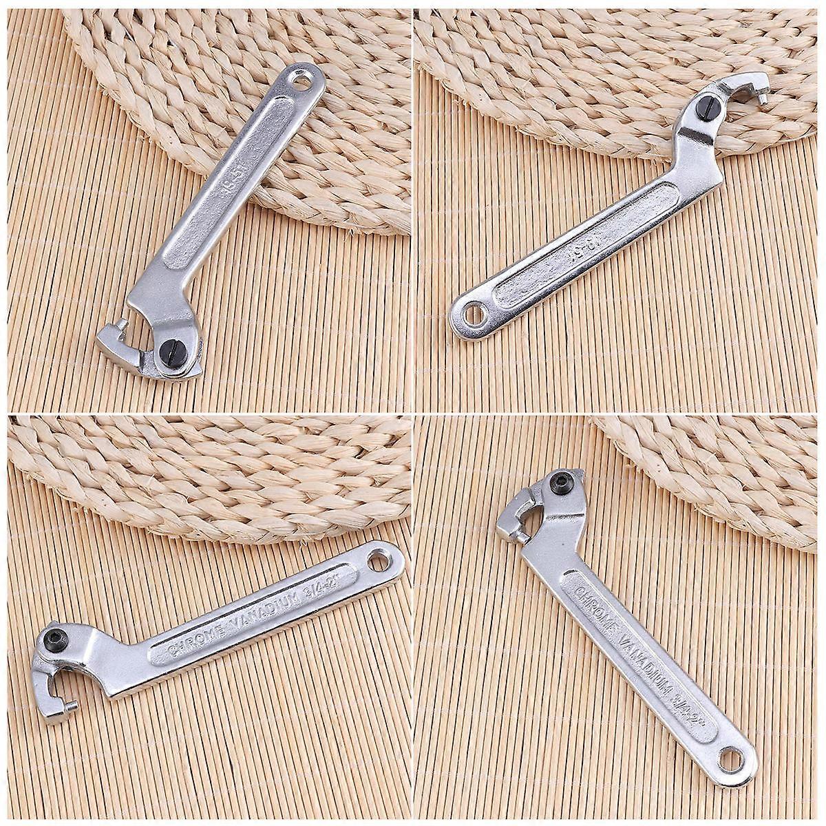 Motorcycle Suspension Wrench for Installing and Demounting Adjustable C Spanner Silver