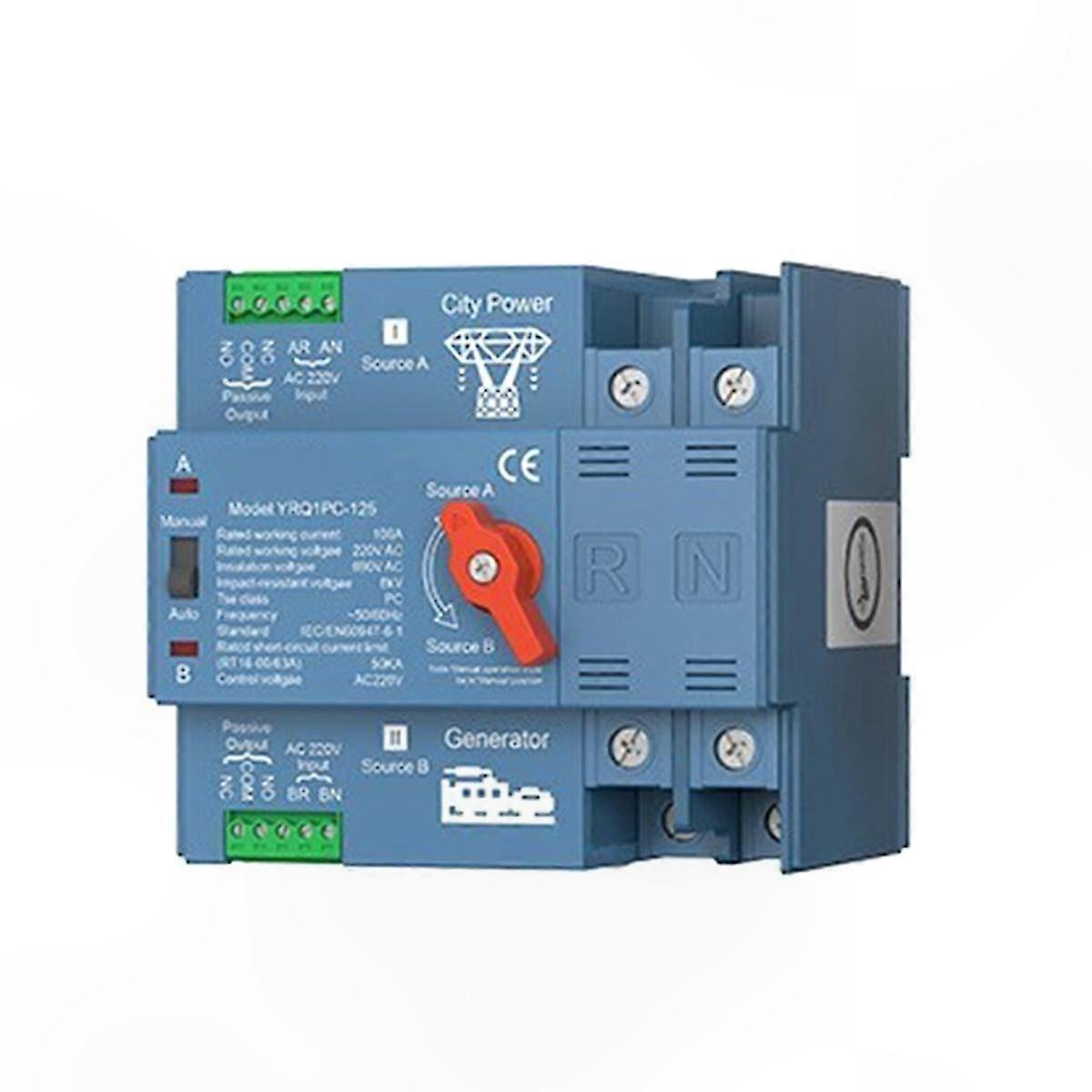Automatic Transfer Switch for Generator or Solar Power to City Power Changeover with Dual Power Capability
