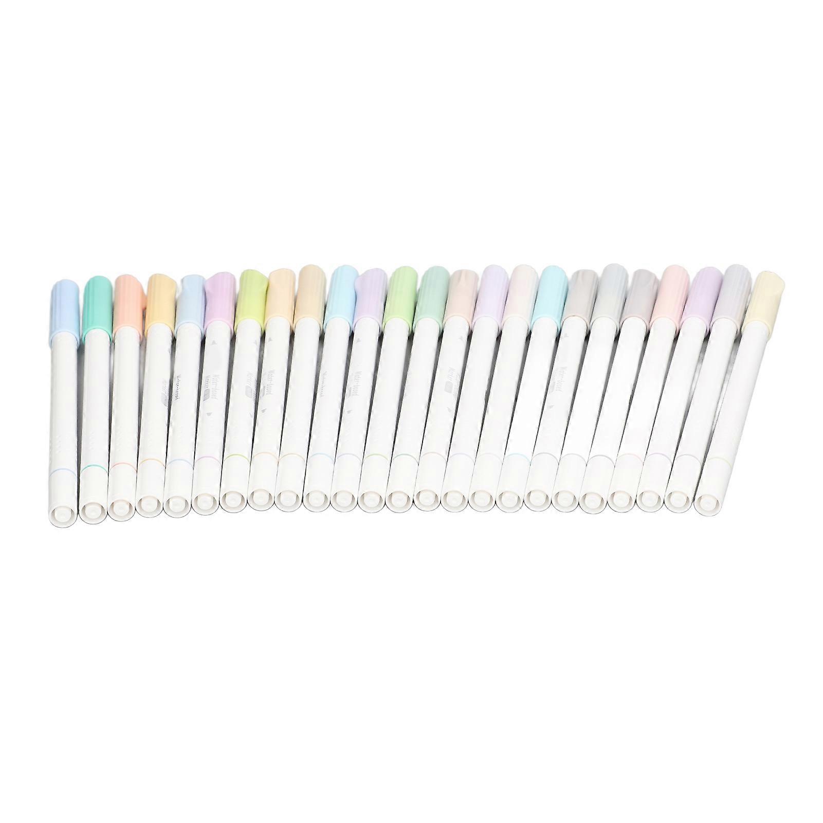 24pcs Double Tip Light Watercolor Markers with Fiber Nib for Art