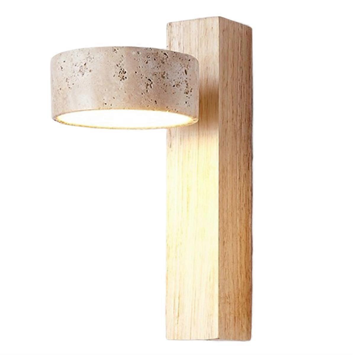 Wall Lamp Rotable LED Wood Stone Lights for Bedside Apartment