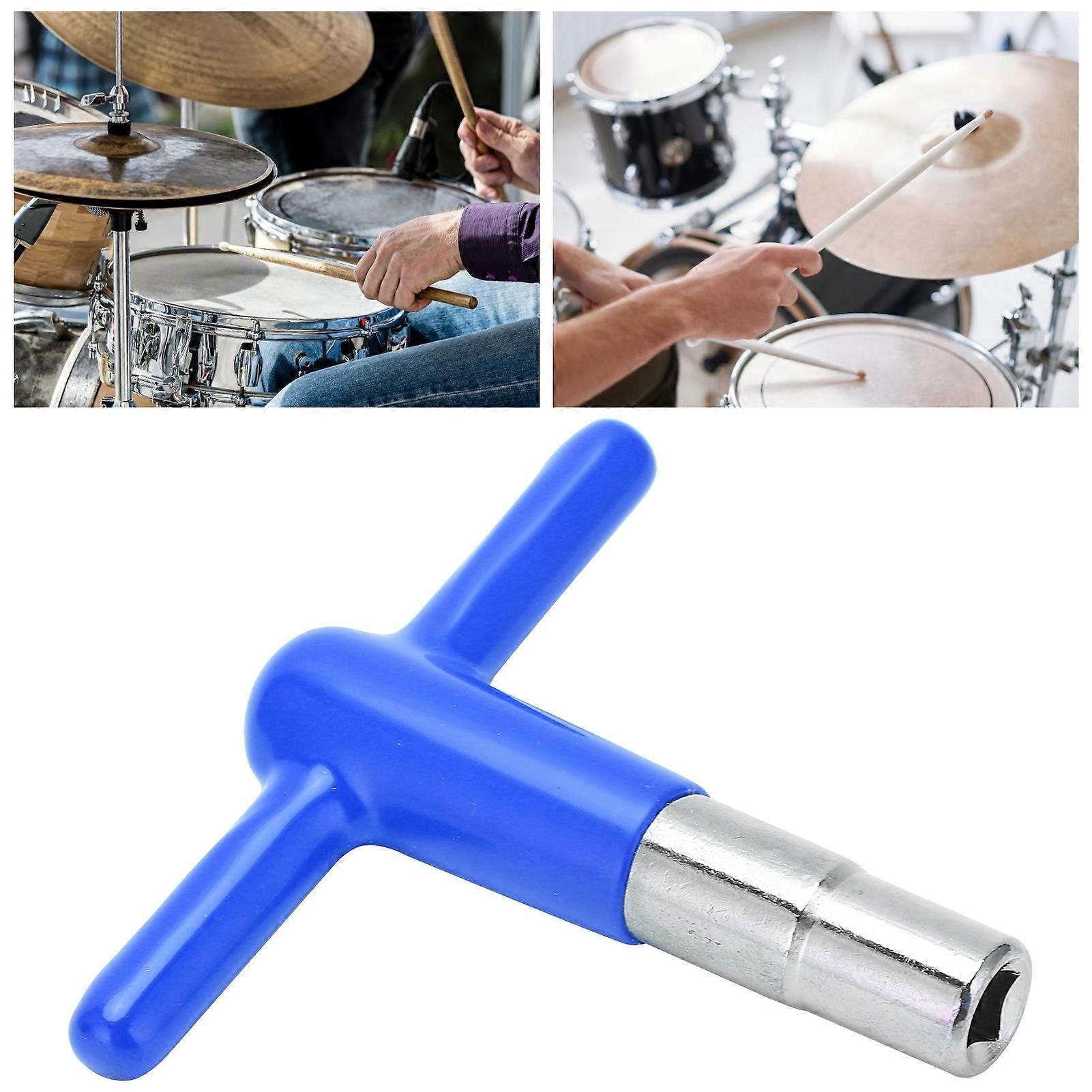 Drum T Shaped Wrench Tuning Key DT-08 Blue Silicone Handle