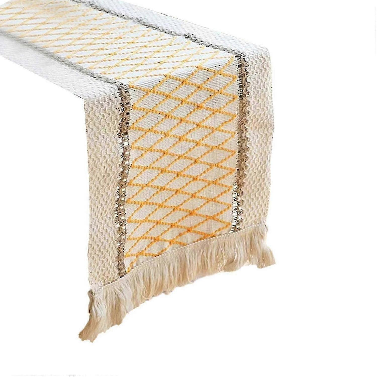 Table Runner Cotton Linen Splicing Table Banner Delicate Texture Elegant