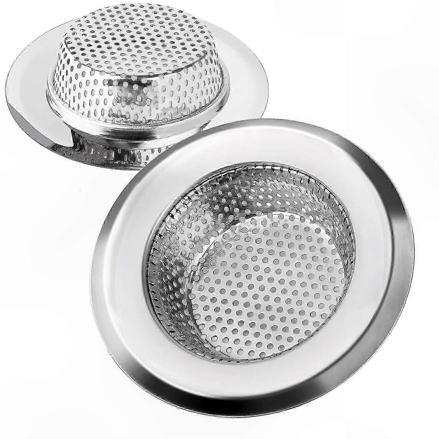2-Pack Stainless Steel Sink Strainer, 9cm Kitchen Drain Filter for Sinks