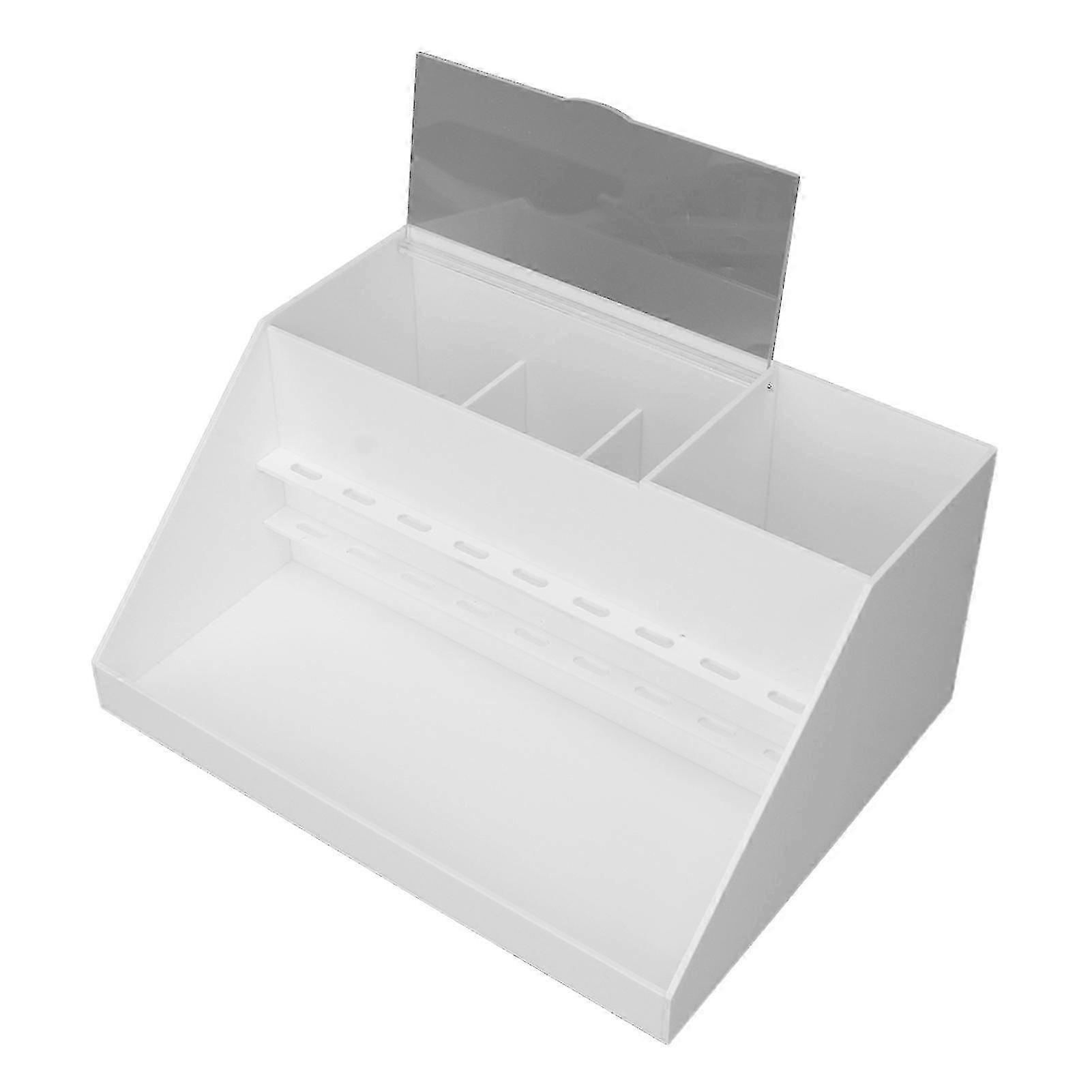 Eyelash Extension Compartment Box Dustproof 9 Holes Eyelash Extension Display Box for Makeup White