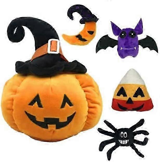 2025 5pcs Halloween Fluffy Stuffed Pumpkin Throw Pillow Set