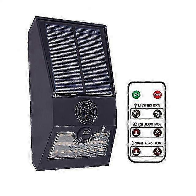 LED Solar Alarm Wall Light Wireless Motion Sensor LED Warning Light Security Lamp Strobe Light Remote Control Outdoor Garden
