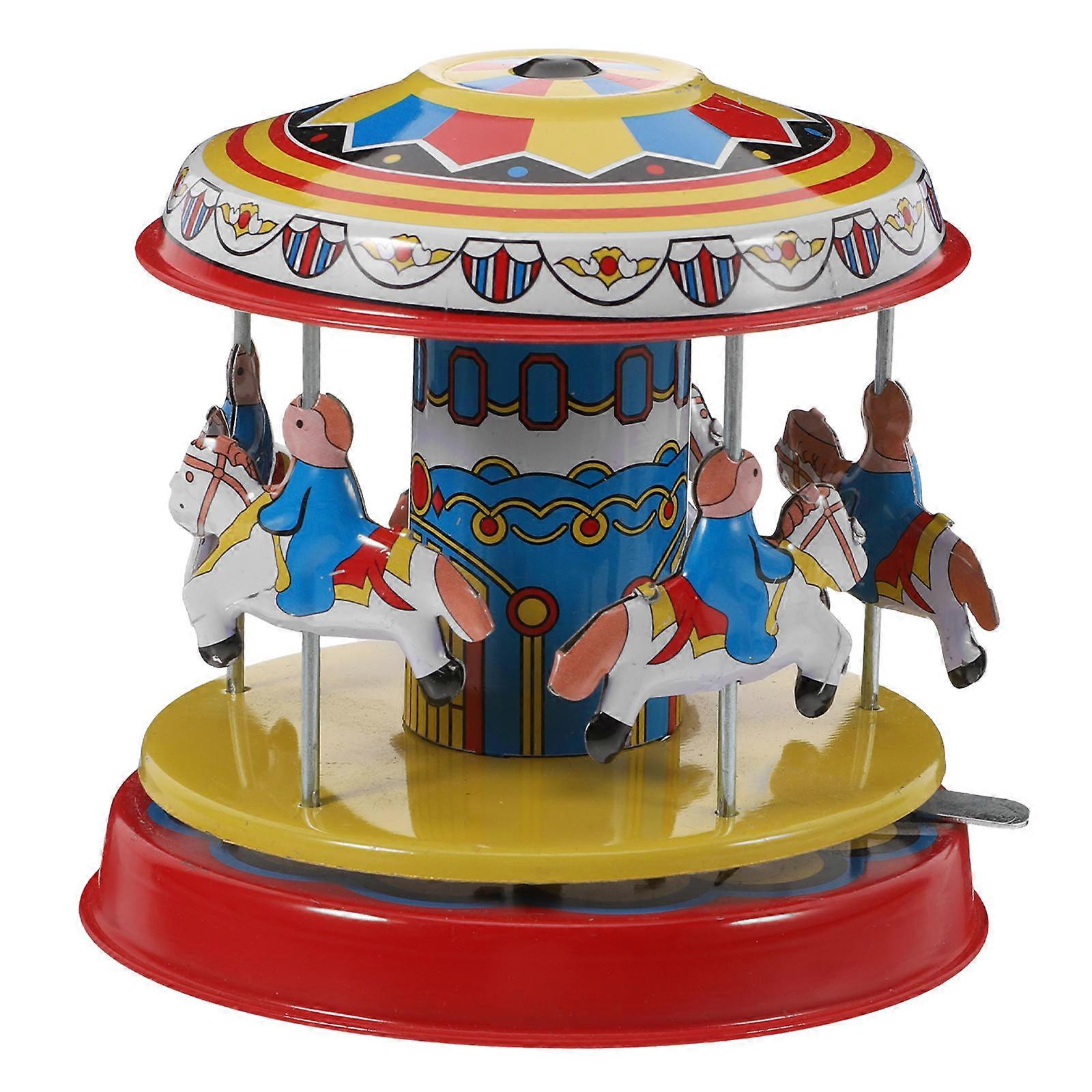 Clockwork Toys Iron Merry-Go-Round Wind-Up Function 5Pcs for Home Decor
