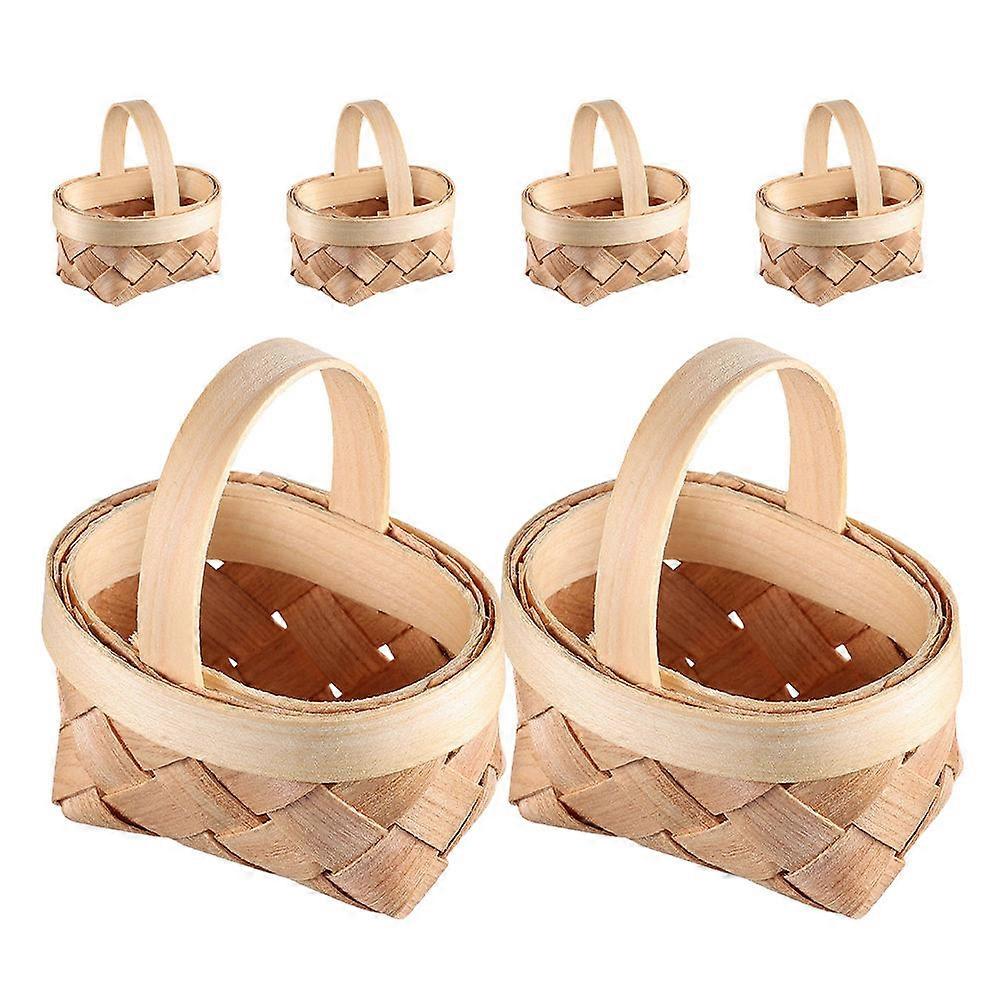 Decorative Mini Wooden Baskets for Storage Use 24Pcs Handwoven Multipurpose