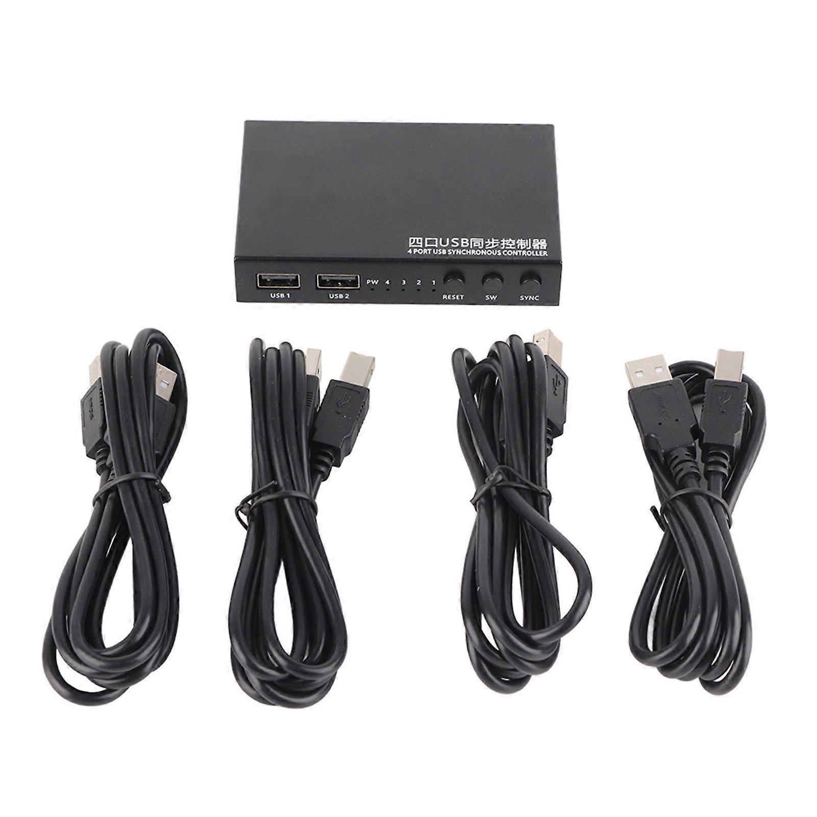Aimos 1for4 4 Ports USB Tastatur Maus Synchronizer Controller KVM Switcher Splitter