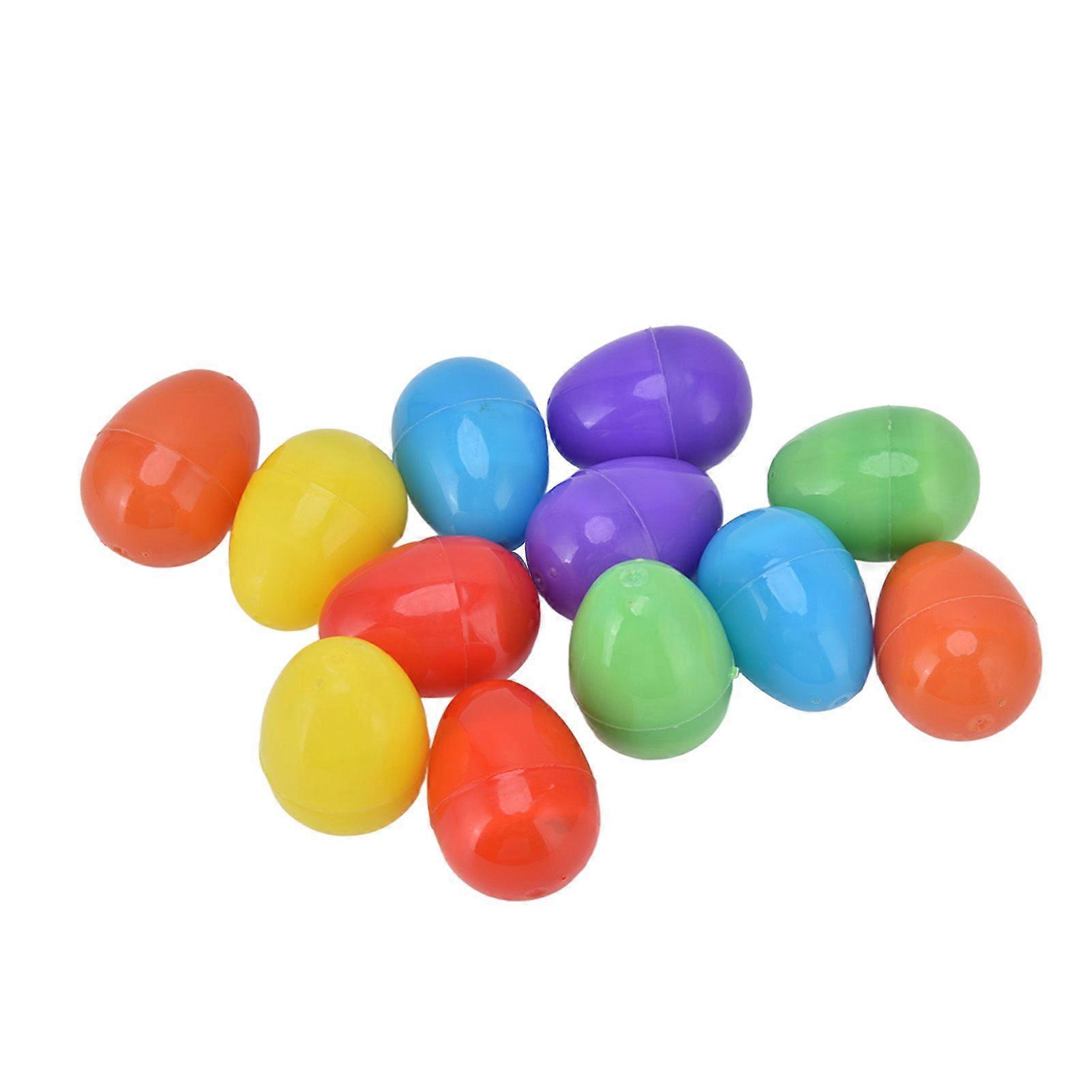 12pcs Easter Eggs Light Up Glowing Decorative DIY Plastic Built in Battery Warm LED Easter Eggs for Holiday Decoration