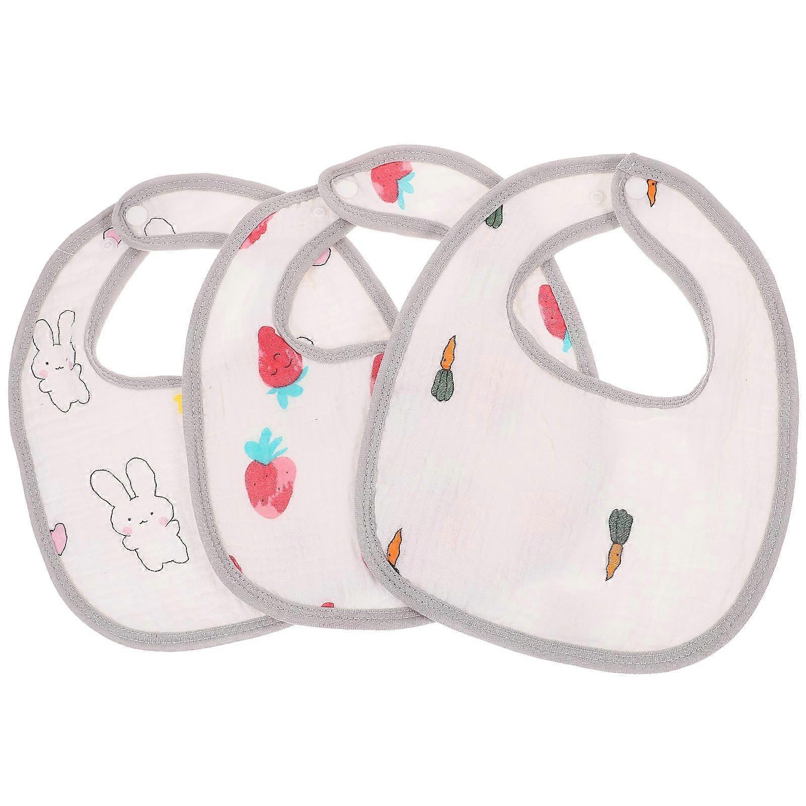 Adjustable Baby Bib Cotton Muslin Bibs for Drooling 3Pcs Set