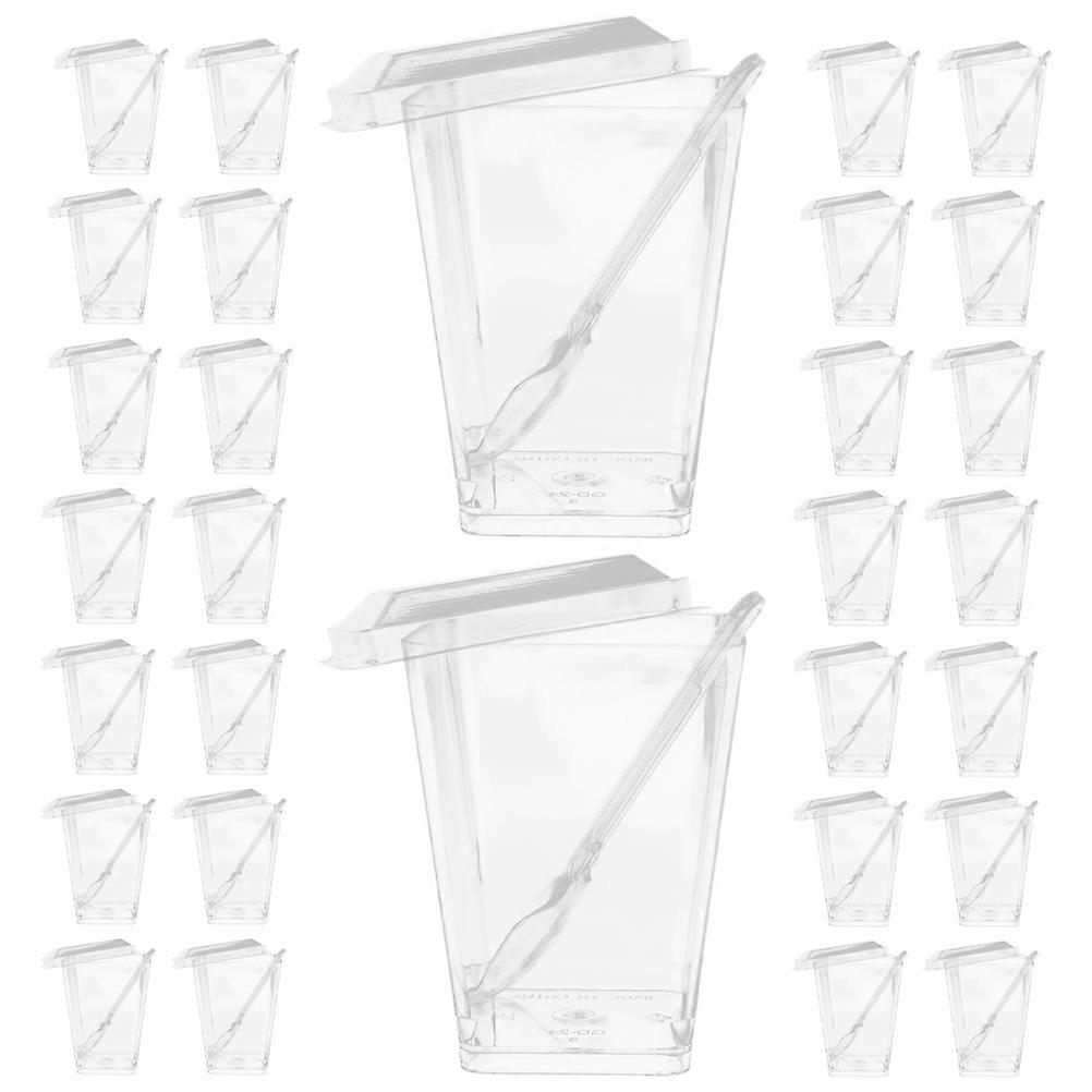 Clear Dessert Cups Dessert Cups for Kitchen Use 1Set with Spoons